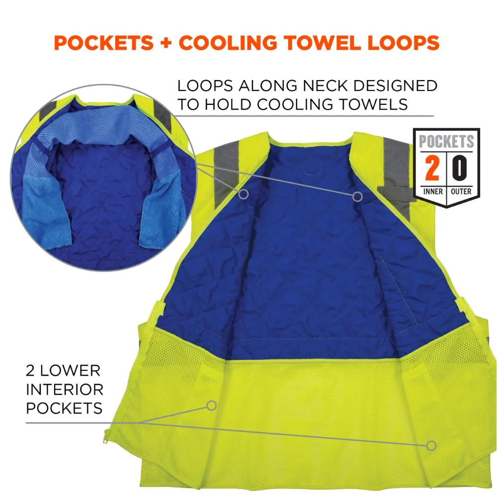 Ergodyne 12713 #6668 M Lime Class 2 Hi-Vis Safety Cooling Vest