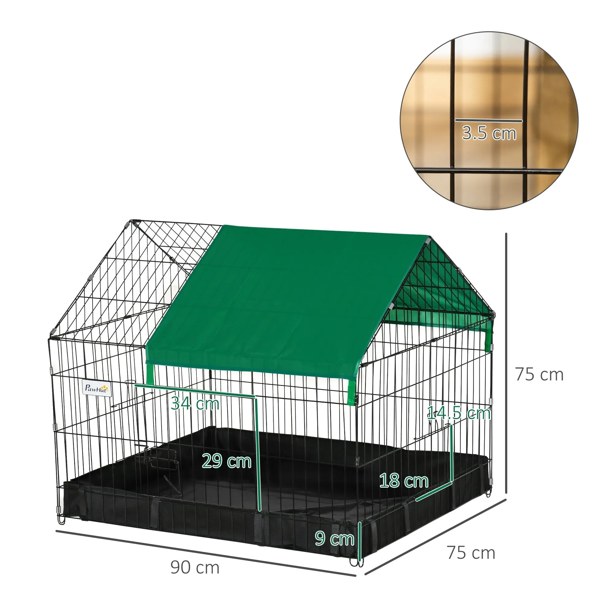 PawHut Guinea Pig Cage Small Animal Habitat Rabbit House