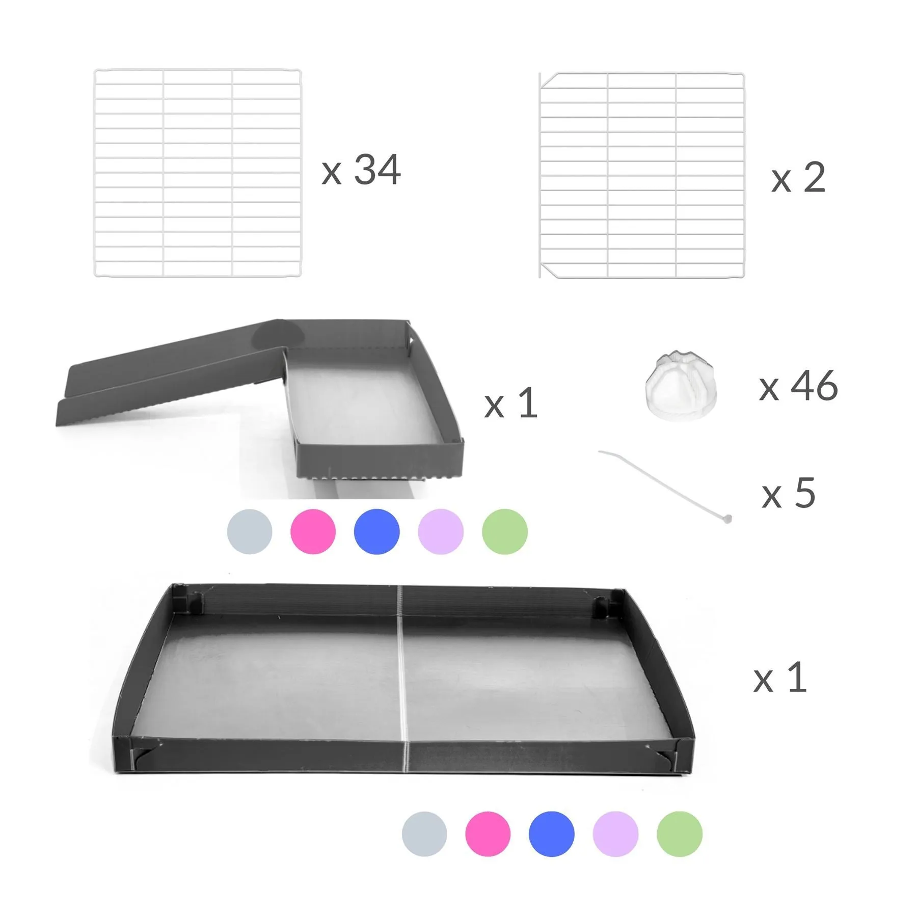 White 4x2 C&C Cage with Loft, Ramp & Stand