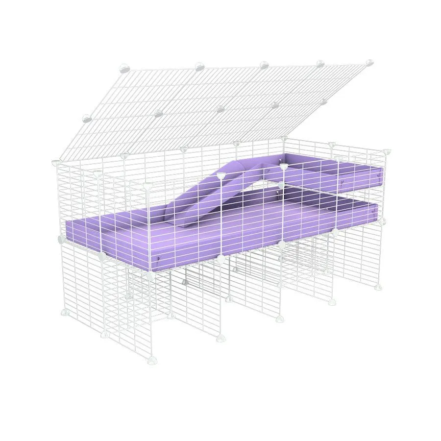 White 4x2 C&C Cage with Loft, Ramp & Stand
